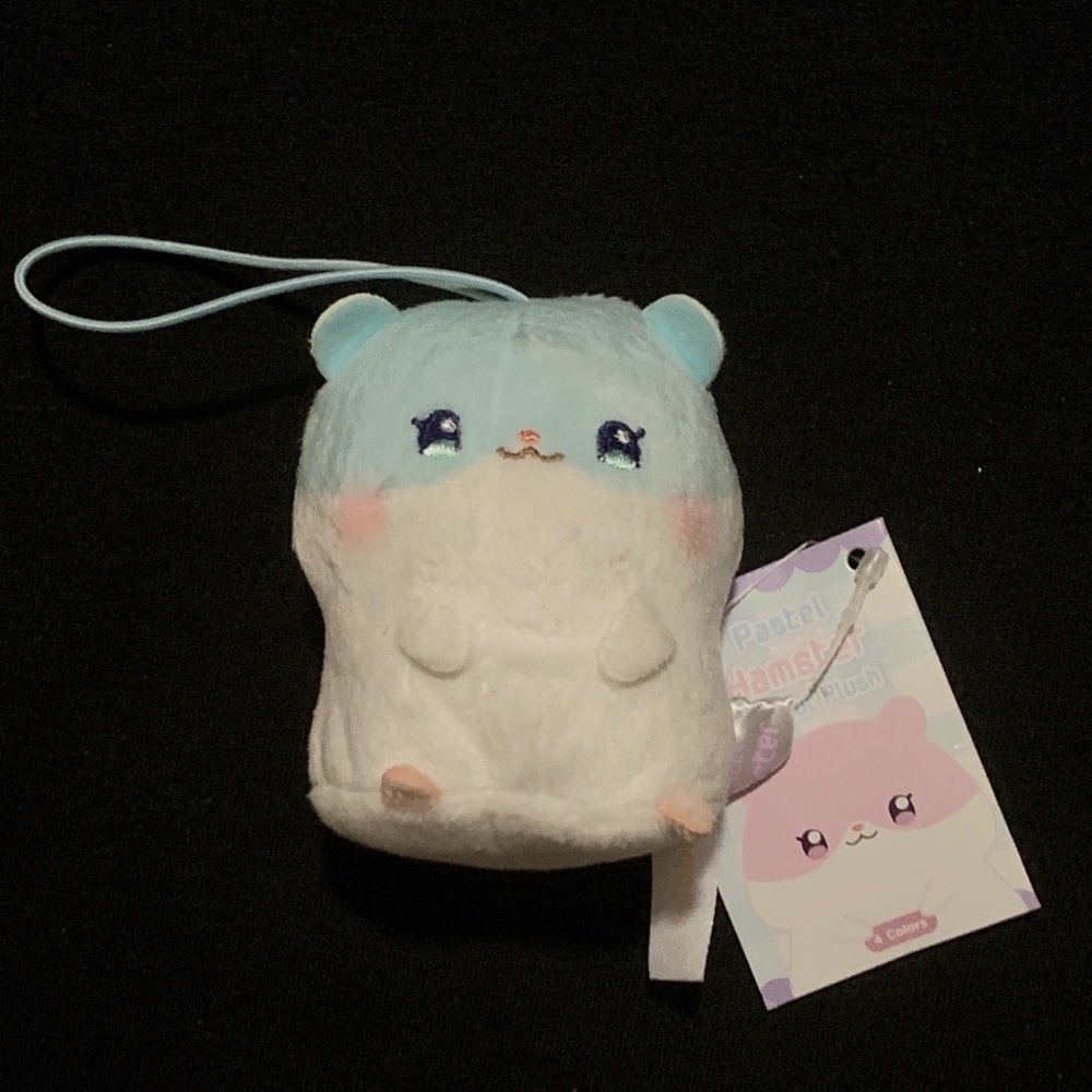 NWT Kiddleton Pastel Blue Hamster Mini Dangle Plush 3”